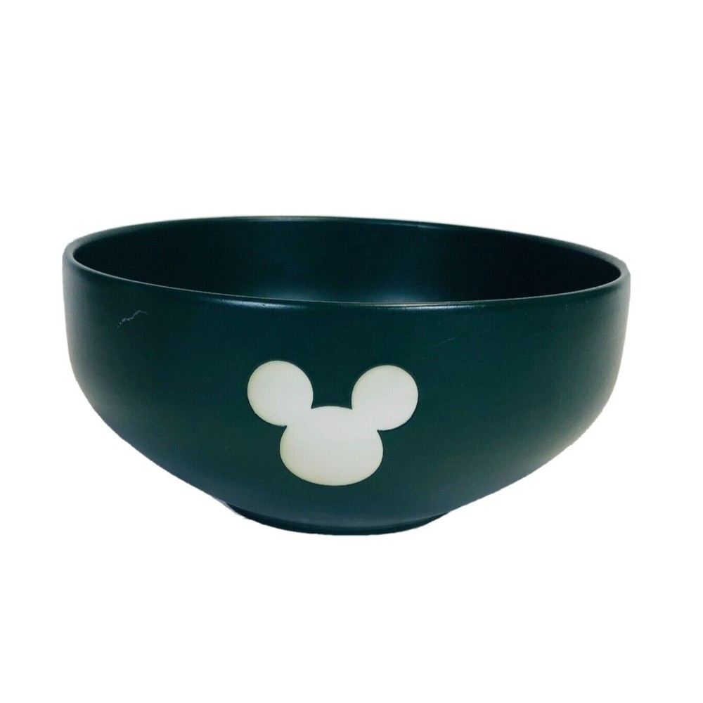 Disney Mickey Mouse Silhouette Matte Green & White Serving Salad Pasta Bowl 9"